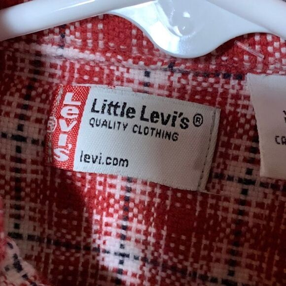 Little Levi’s Toddler Boy Red Plaid Button Down Size 4T - Picture 5 of 9